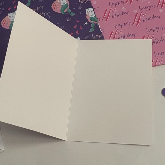 Cat Mermaid Birthday Card & Gift Wrap Set - Picture 9 of 10